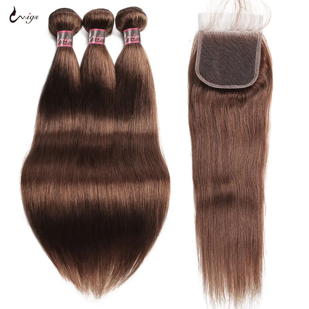 # 4 коричневых бразильских пучка волос свободные объемные волны