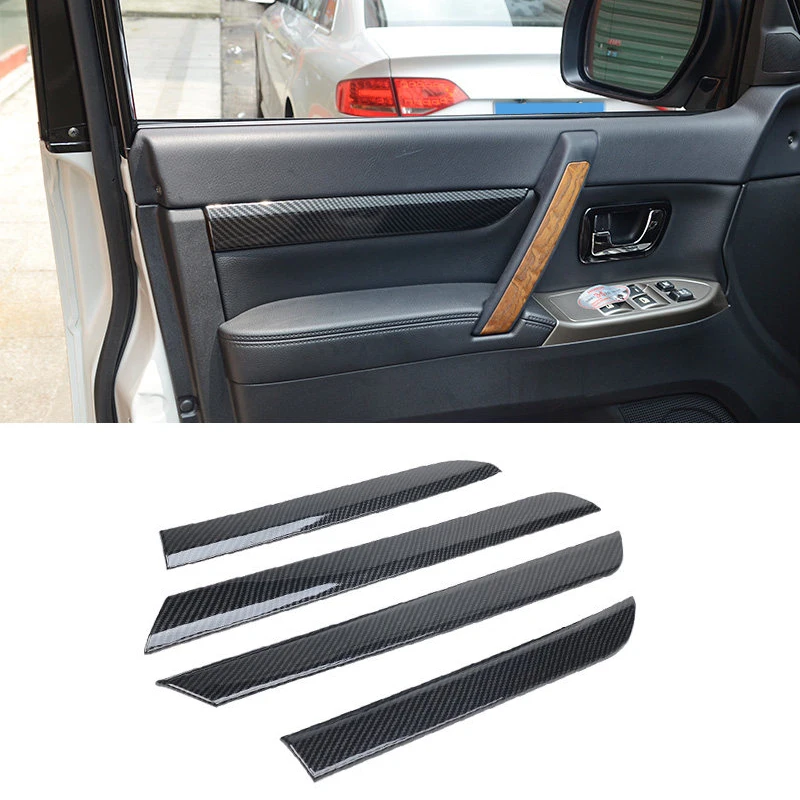 

Для Mitsubishi Pajero V80 2007-2021 автомобильные аксессуары ABS углеродная Автомобильная дверная ручка наклейка крышка 4 шт. 5 дверей SUV!