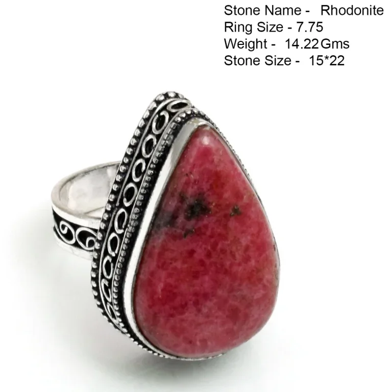 

Antique Ring Genuine Larimar Labradorite Rhodonite Agate Peridot