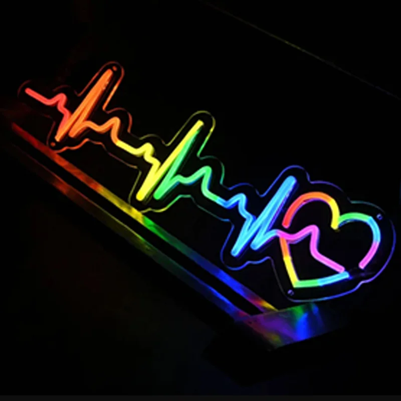 

Rainbow Heartbeat Kids Room wall art Neon Sign Decor,Home decor Housewarming gift/Wedding gift
