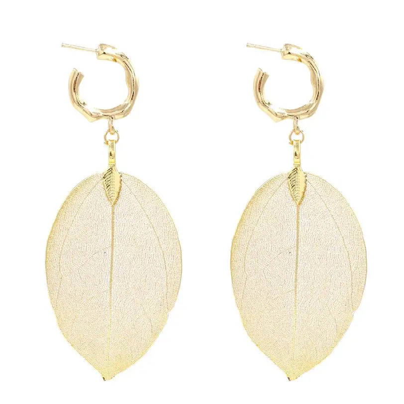 

Creative Gold Color Leaf Drop Earrings for Woman Accessories