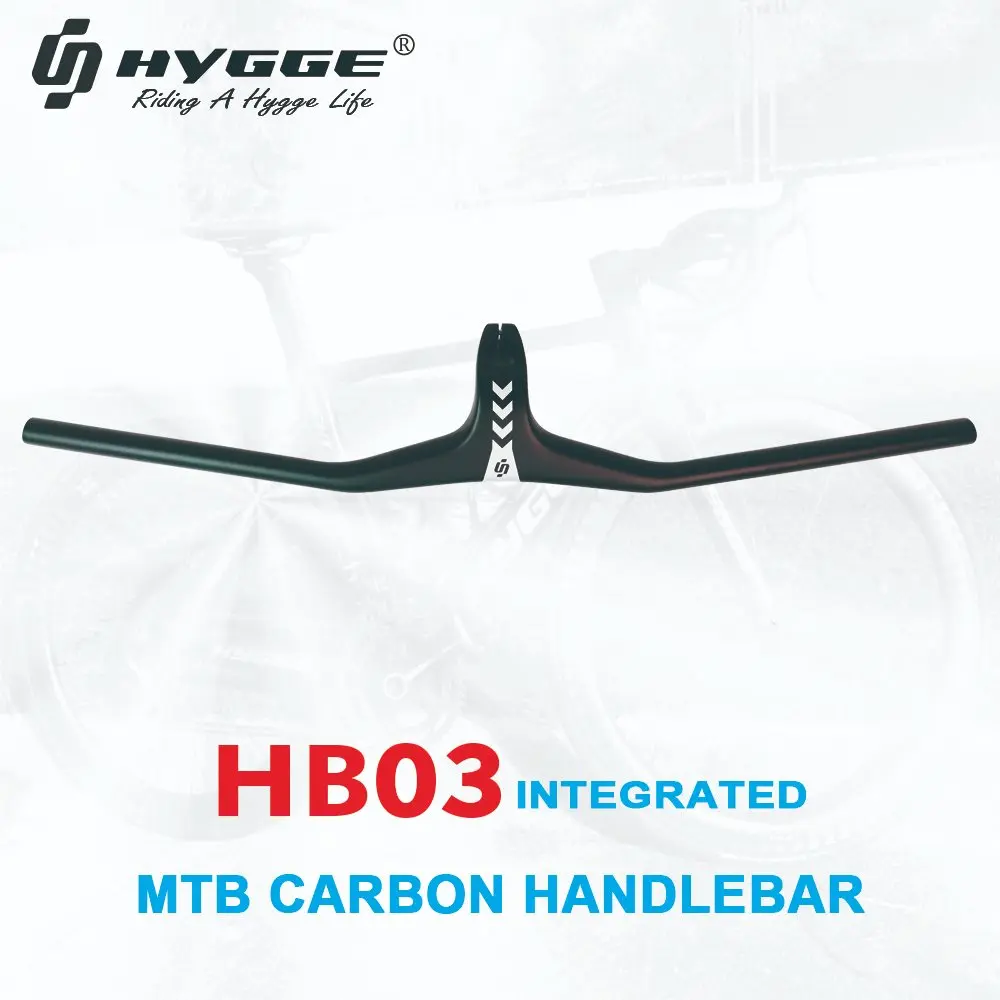 

HYGGE HB-03 Carbon MTB integrated handlebar rise bar mountain carbon handlebar black bob flat handlebar xc bar