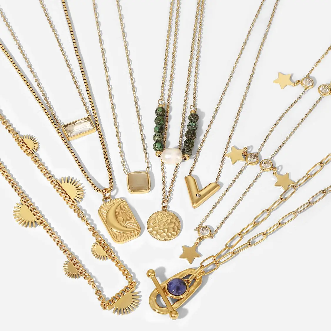 Ожерелье Uworld из нержавеющей стали с подвеской водонепроницаемый двухслойный