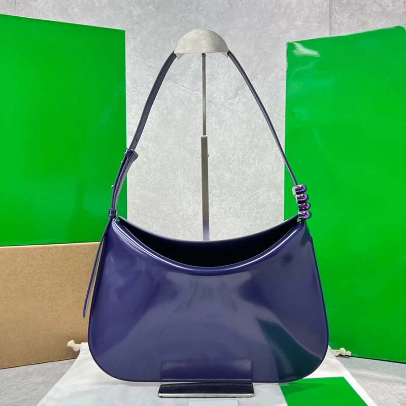 

Роскошная дизайнерская Глянцевая сумка из телячьей кожи, женская сумка для подмышек, изысканная распространенная женская сумка через плечо, универсальная сумка с клапаном