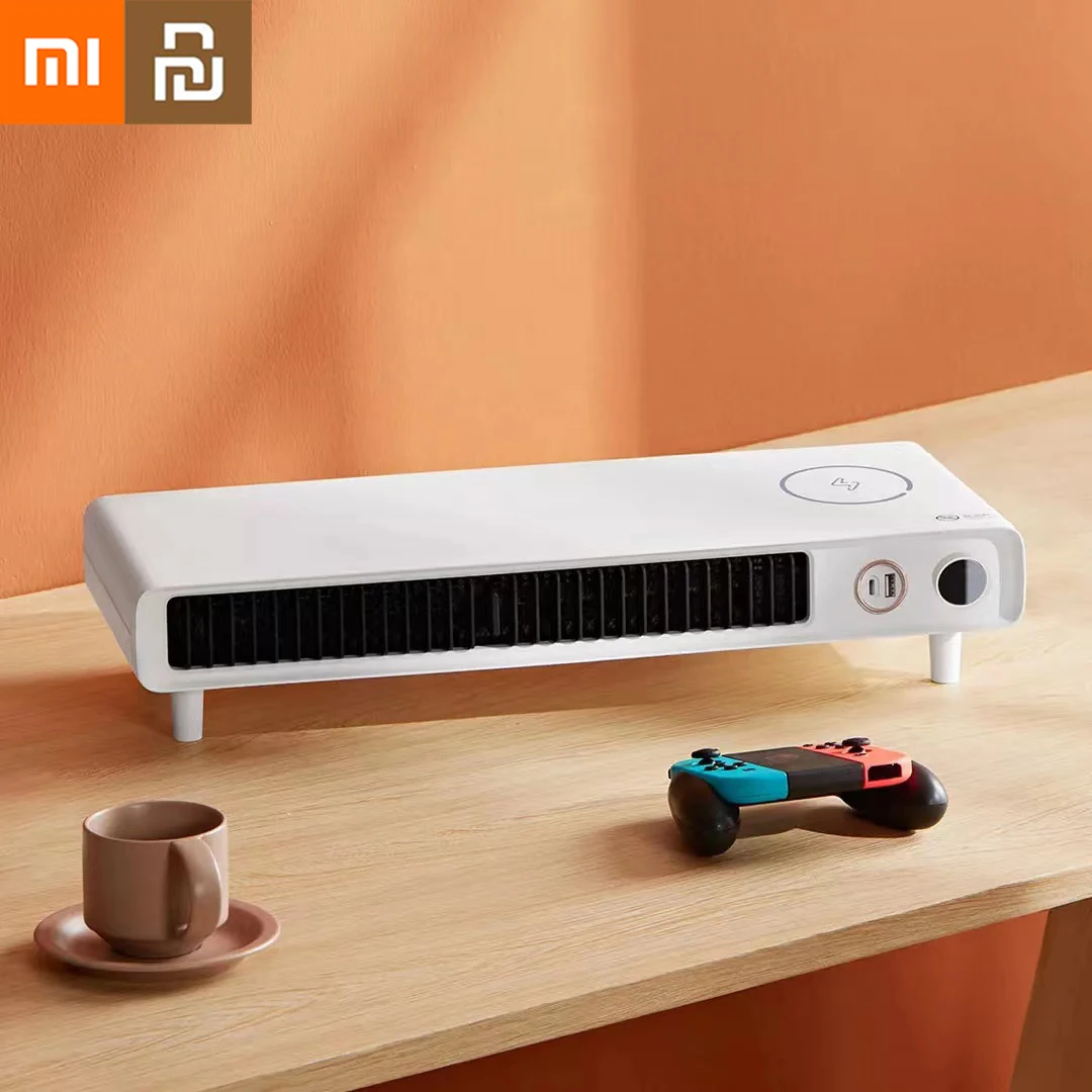 

Настольный смарт-вентилятор Xiaomi, нагреватель для рук, компьютерный монитор, подставка, Беспроводная зарядка, цифровой термостат, бытовая во...