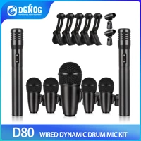 dgnog d80 dynamic drum mic kit kicktomsnare cymbal microphone 7 piece%ef%bc%8csuitable for vocals and other musical instruments