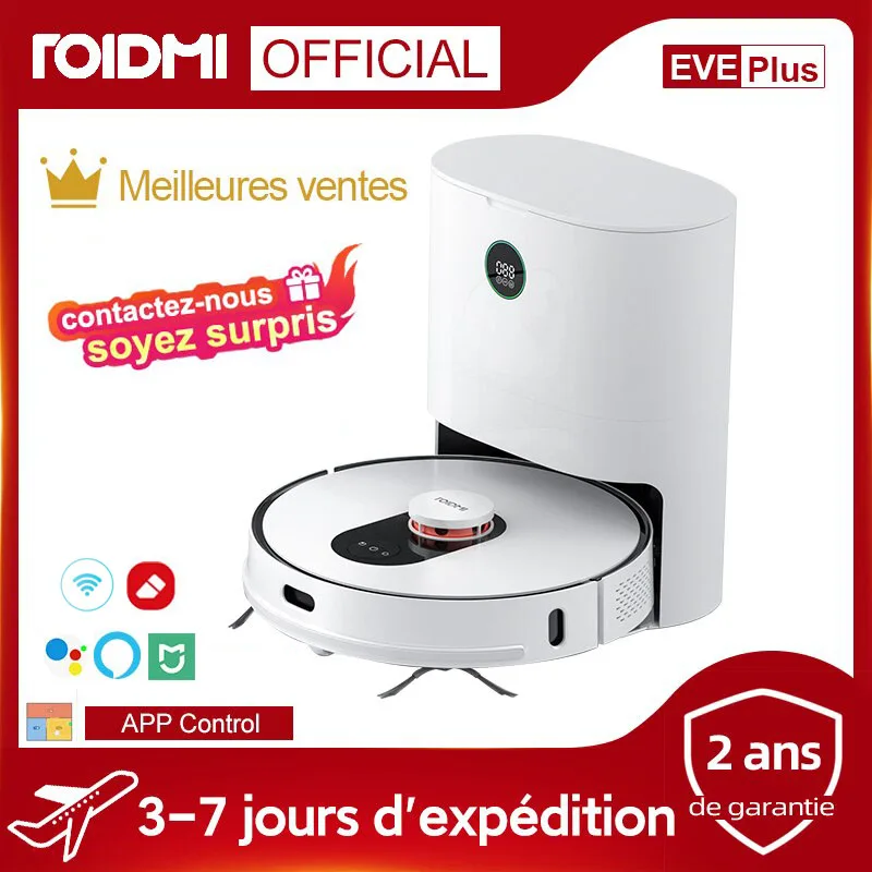 

ROIDMI EVE Plus Robot Vacuum Cleaner with Smart Dust Collection 3 in1 Mop Cleaner for Mi Home APP Control Google Assistant Alexa