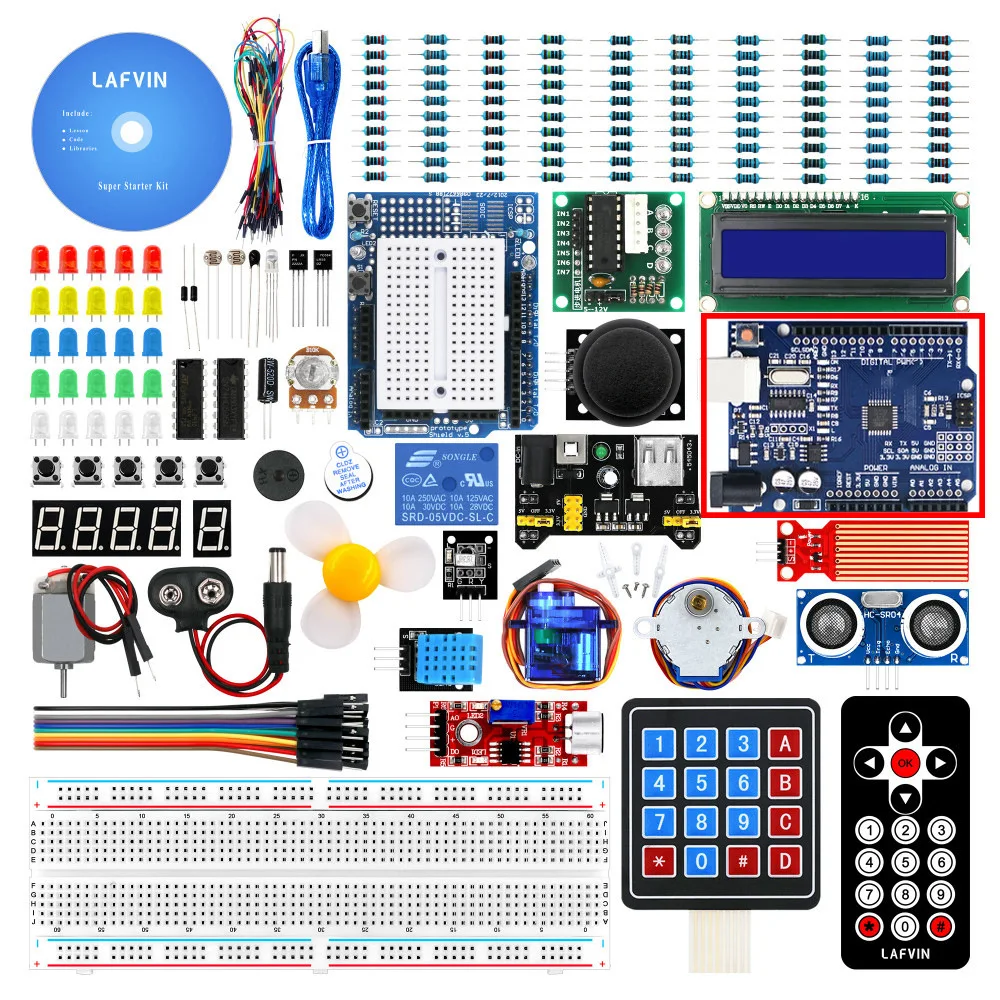 Great starter kit for Arduino Uno R3 beginners with обучающим CD drive (transparent) | Programmable Toys