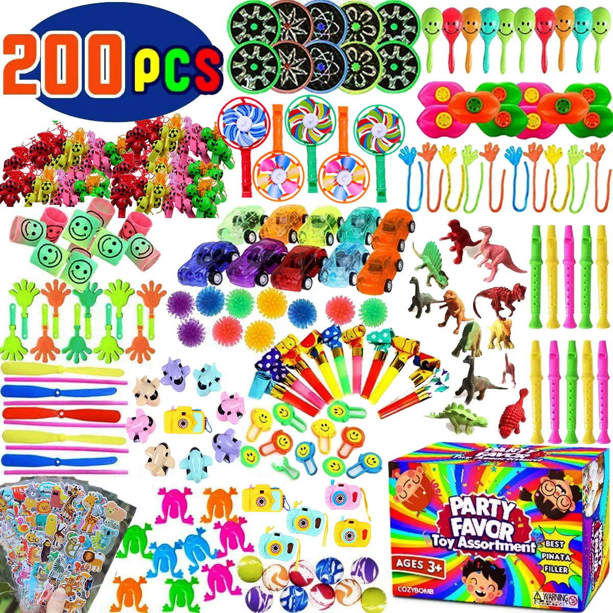 

200 Pcs Bulk Assortment Toys Party Favors for Kids Prizes - Best for Birthday Party Giveaways Pinata Easter Egg Fillers Toy