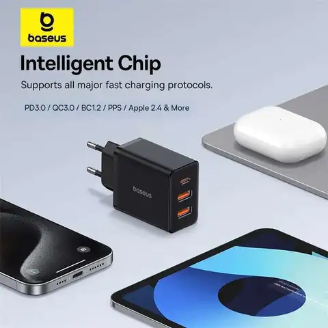 Baseus 30 Вт USB-зарядное QC3.0 PD3.0 Type C PD Быстрая Зарядка Телефона Быстрое Зарядное Устройство Для IPhone 15 14 13 12 Pro