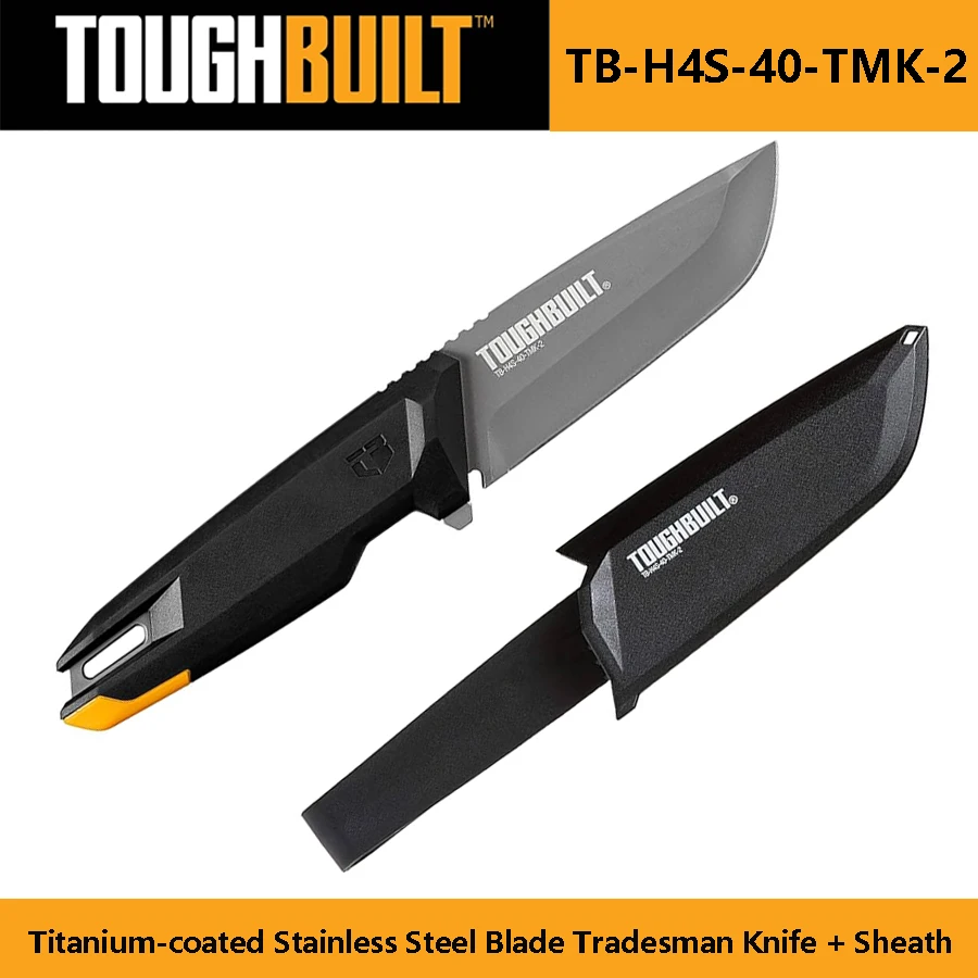 TOUGHBUILT TB-H4S-40-TMK-2 Нож для торговли + оболочка 4-дюймовое лезвие из нержавеющей стали