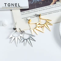 modern lady drop earrings 2022 stainless steel for women triangle irregular clothing accessories jewelry gifts