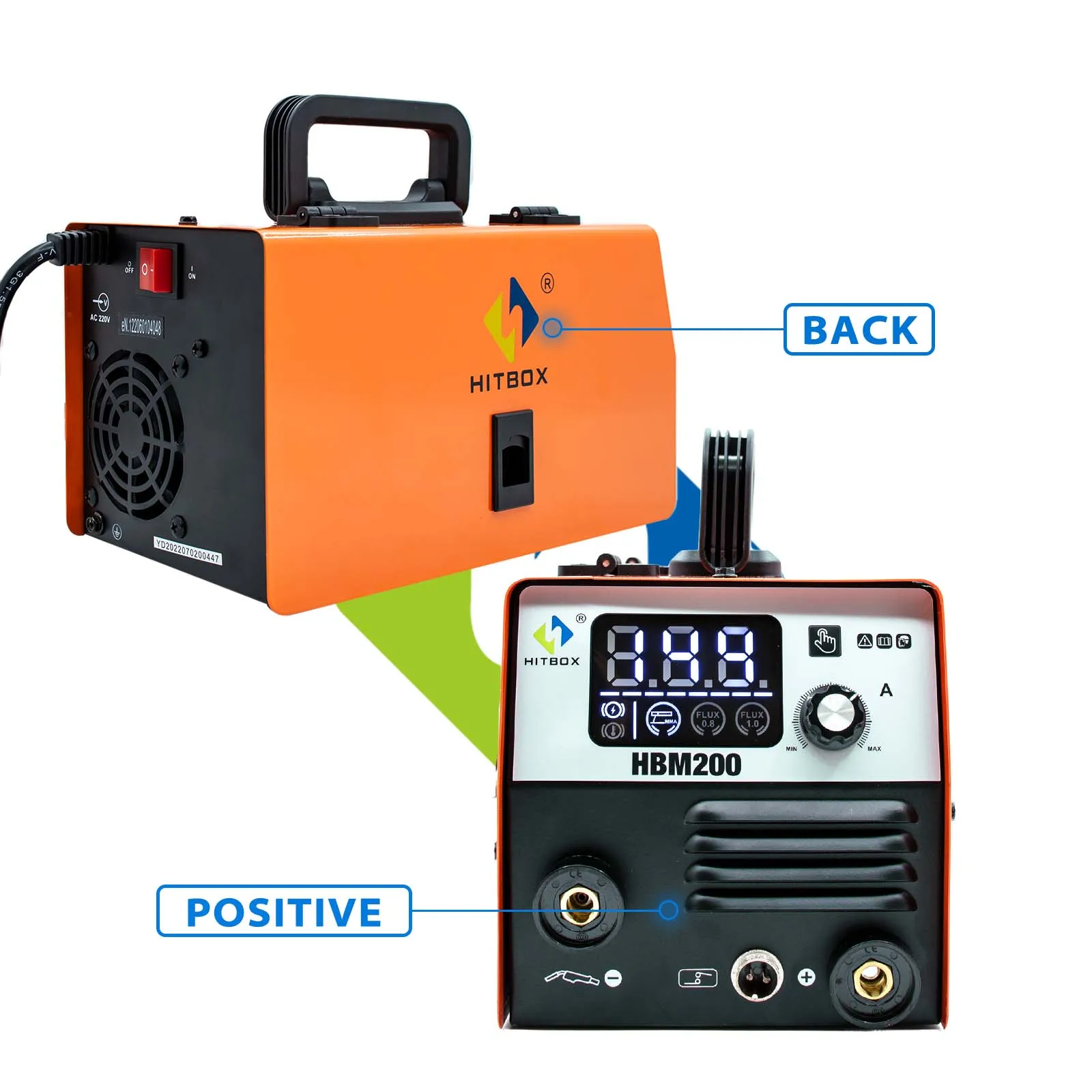 Полуавтоматический сварочный инвертор HITBOX аппарат для MMA Arc MIG Mig 2 в 1 synerhbm1200 без