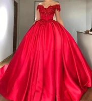 off shoulder wd161 ball gown quinceanera dresses appliques beaded satin corset lace up prom dresses sweet maxi dresses