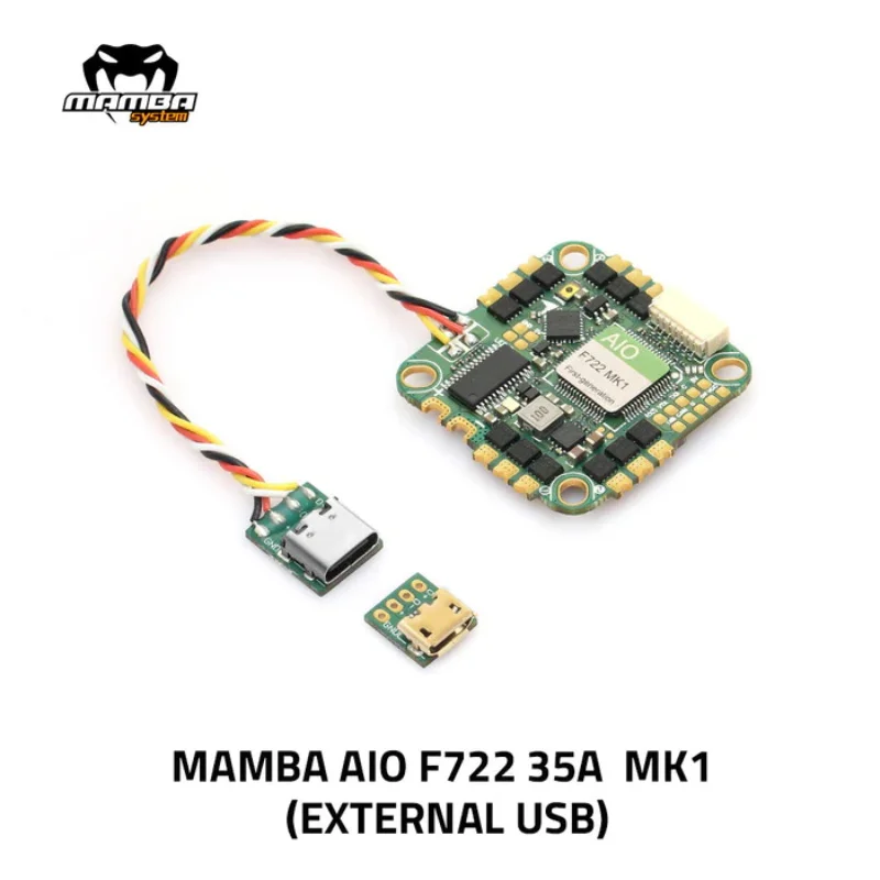 

MAMBA AIO F722 MK1 35A 6S 8bit Flight Controller Stack 25.5mm/M2