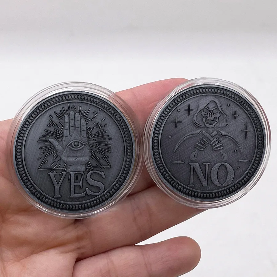 

Yes or No Gold Plated Coin for Playing Game Skull Commemorative Coin Souvenir Challenge Collectible Coins Collection Art Craft