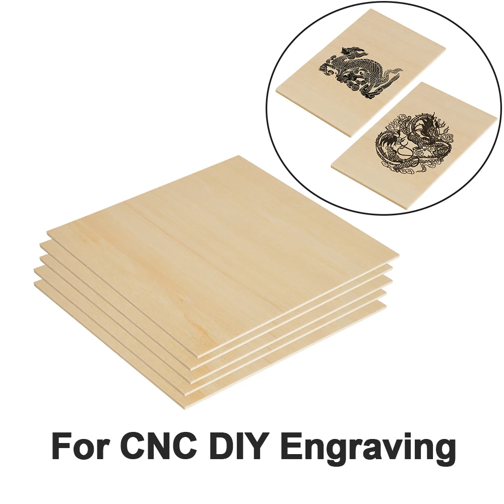 

5/10PCS Basswood Plywood Sheets 100 150 200 300MM Laser Engraving Material Wooden Plate for DIY Laser Machine Material TT-5.5S