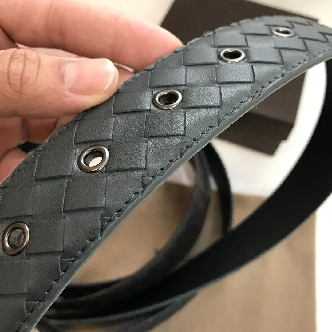 BOTTEGA VENETA Стиль 1: 1 Пояс Hmade из бычьей кожи Lier Steel Sblasted металла Elegant