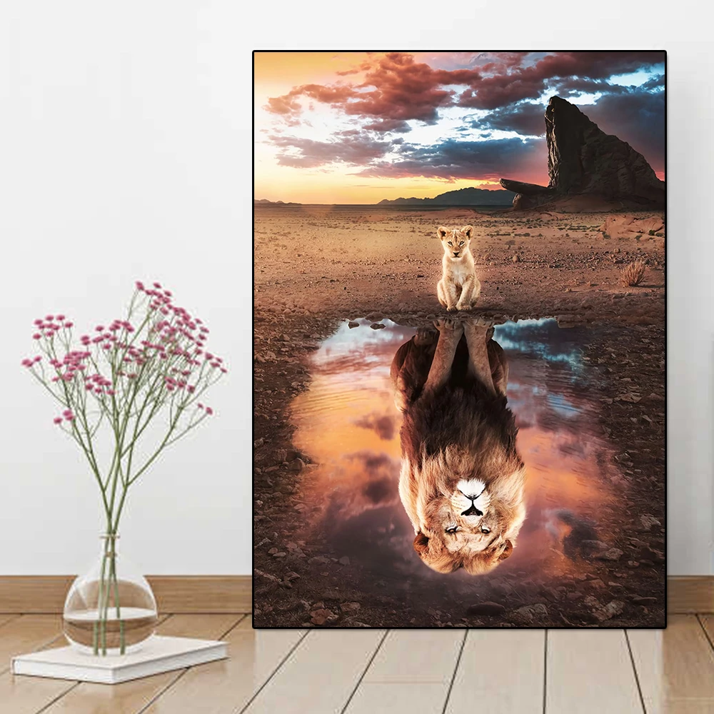 

Cat Lion Motivational Poster And Print Animal Inspirational Mindset Canvas Painting Nordic Wall Art Living Room Home Decoration