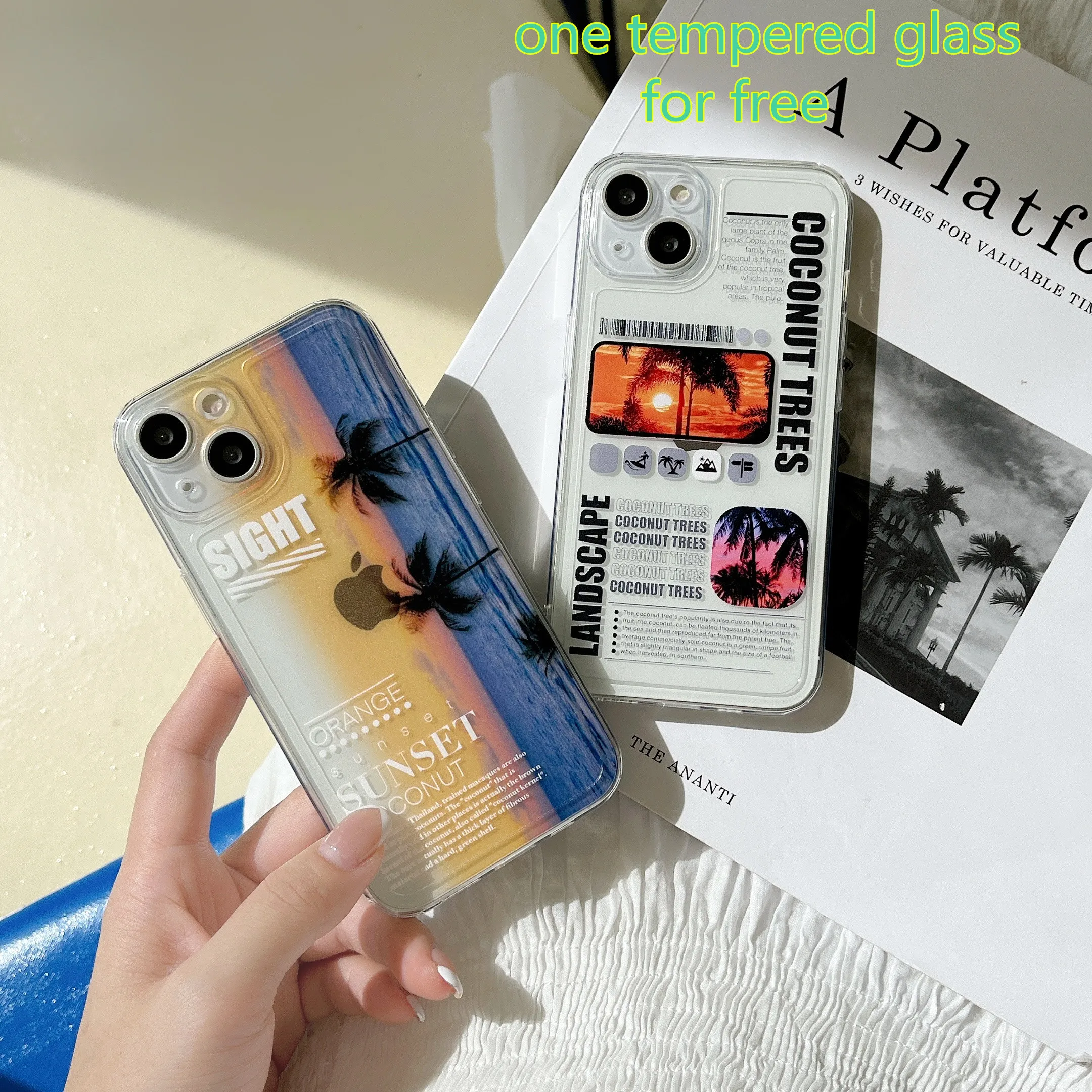 

Coconut Tree Silicone Case For iPhone 13 12 11 Pro Max Sunset Coconut Tree Cover iPhone чехол на айфон 11 Funda iPhone XR