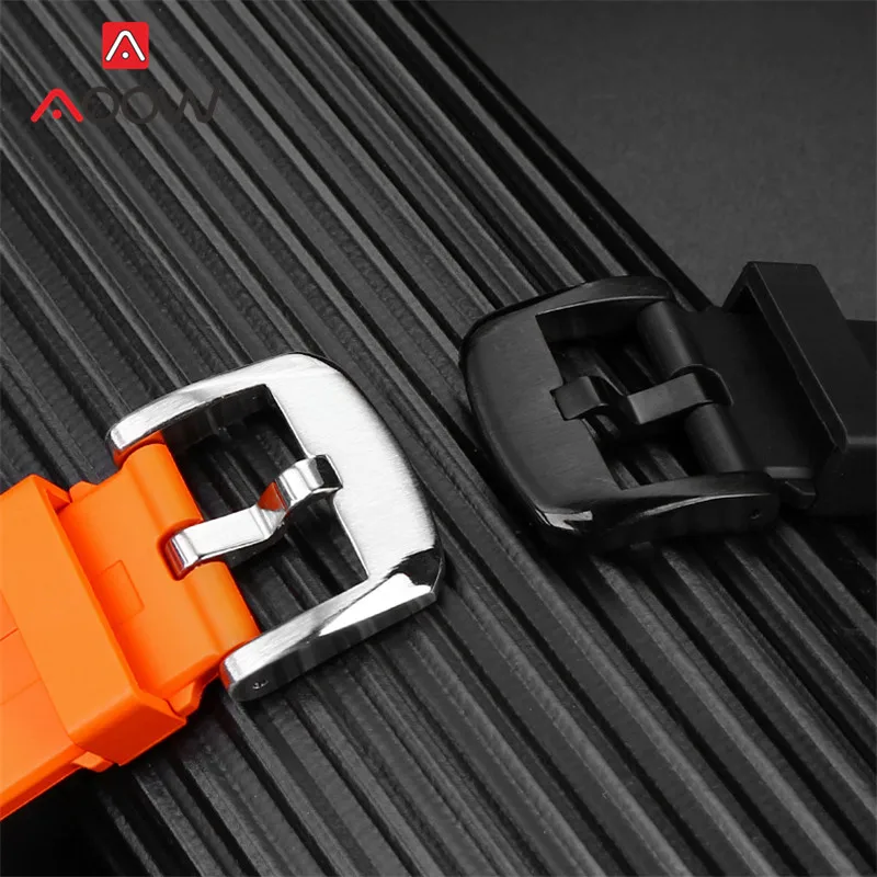 20mm Rubber Strap Stainless Steel Buckle Men Replacement Watch Band for Hamilton Ventura Elvis80 H24585331 H24595331 H24551331