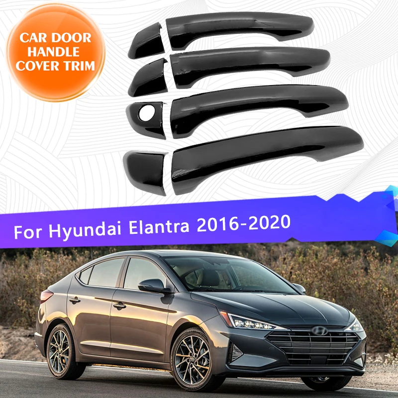 

For Hyundai Elantra Avante AD 2016 2017 2018 2019 2020 Chrome Car Door Handle Cover Trim Black 4pcs Chromium Styling Accessories