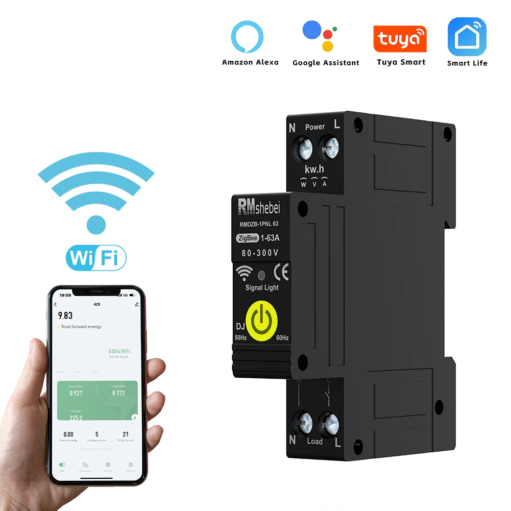 RMshebei Zigbee система умного дома 1P 63A Автоматический выключатель таймеры