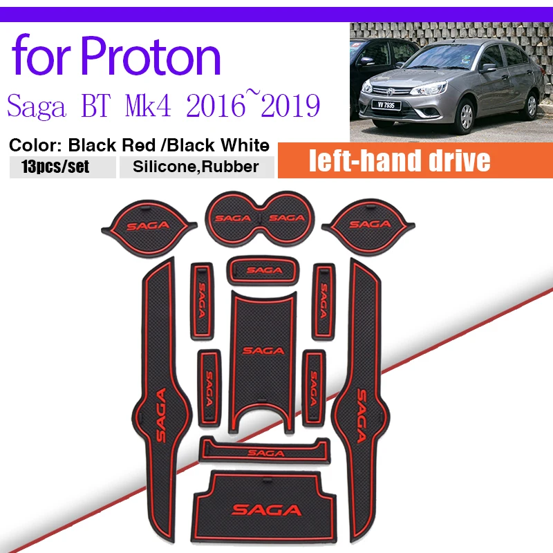 

Door Groove Dust-proof Pad for Proton Saga BT Mk4 2016~2019 2017 2018 Rubber Anti-slip Gate Slot Mat Car Stickers Rug Accessorie