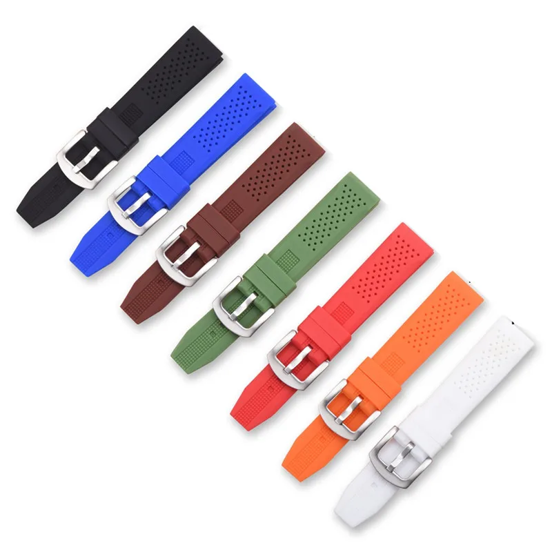 

Universal Soft Silicone Strap 16mm 18mm 20mm 22mm 24mm for Samsung S2 S3 Sports Waterproof Rubber Watch Accessories