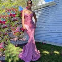 sexy strapless mermaid prom dresses black girl pink rose party dresses maxi prom dresses vestidos de noche %d9%81%d8%b3%d8%a7%d8%aa%d9%8a%d9%86 %d8%a7%d9%84%d8%b3%d9%87%d8%b1%d8%a9