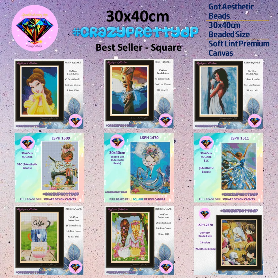 Набор для алмазной живописи crazyprettydp 30x40 см