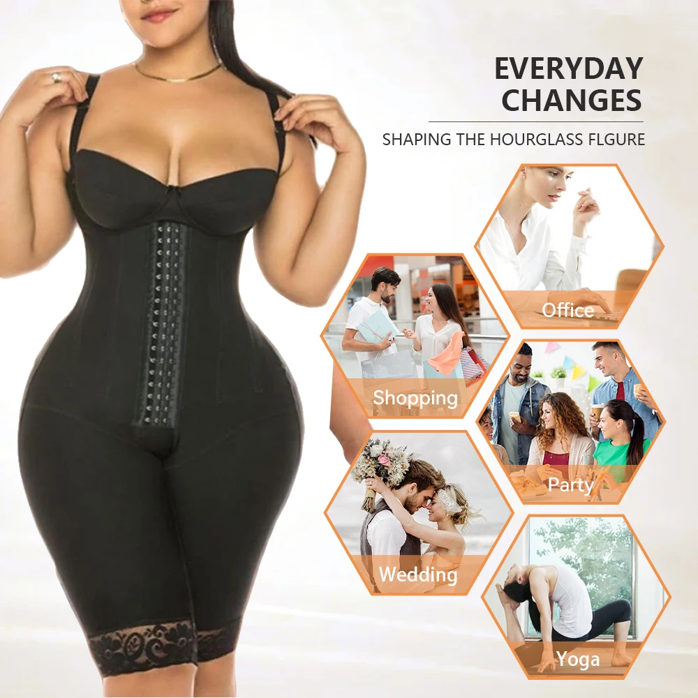 Bodyshaper For Women Waist Corset Sexy Full Body Shaper Support Compression Open Bust Charming Curves