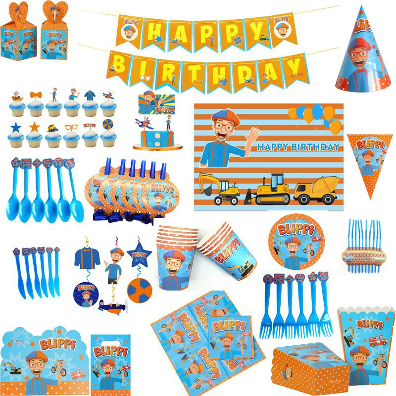 

Blippiing English Teacher Theme Birthday Party Decoration Disposable Tableware Set Cup Plate Baby Shower For Kids Party Supplies