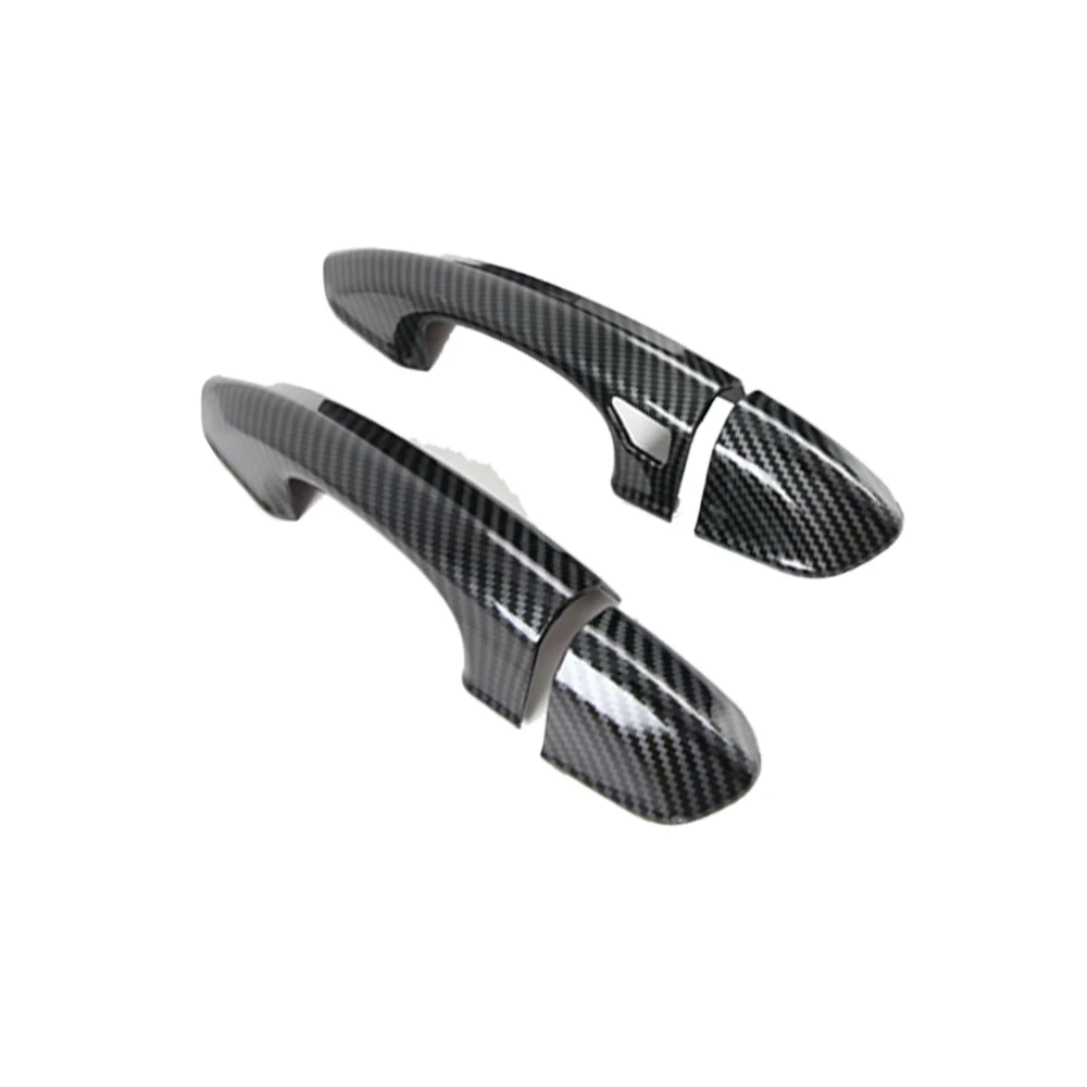 

Автомобильная хромированная дверная ручка из углеродного волокна, черная для Ford Mustang S550 V6 GT 2015 ~ 2023,2016 2017 2018 2019 2020 2021 2022 крышка, внешняя отделка, наклейки, аксессуары