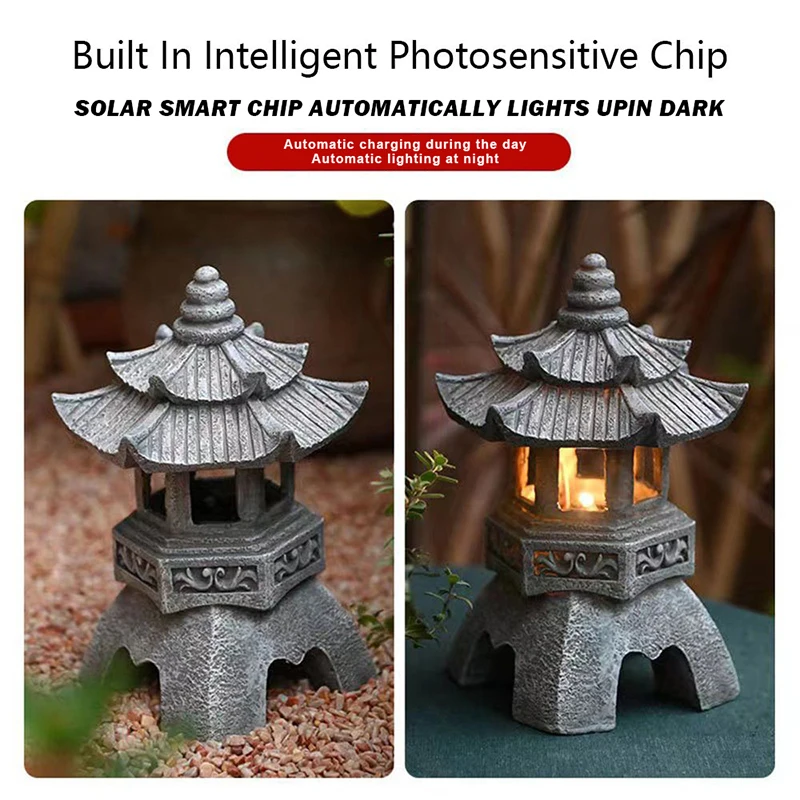 1 шт. декоративная статуя из искусственного камня на солнечной батарее