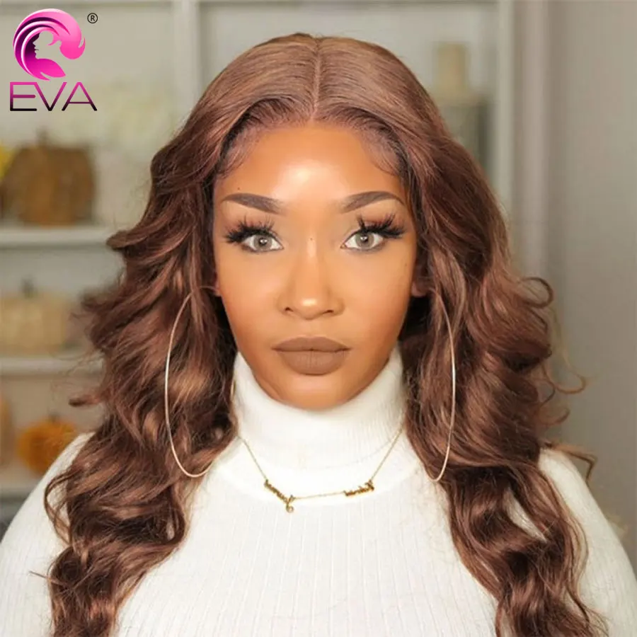 

Chestnut Brown Hair Color Glueless Lace Wigs Brown Human Hair Wigs For Women 13x6 Transparent Lace Front Wig on sale clearance