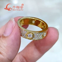 925 silver solid rings classic love three rows of luxury eternity yellow ring d vvs moissanite wedding engagement ladies men
