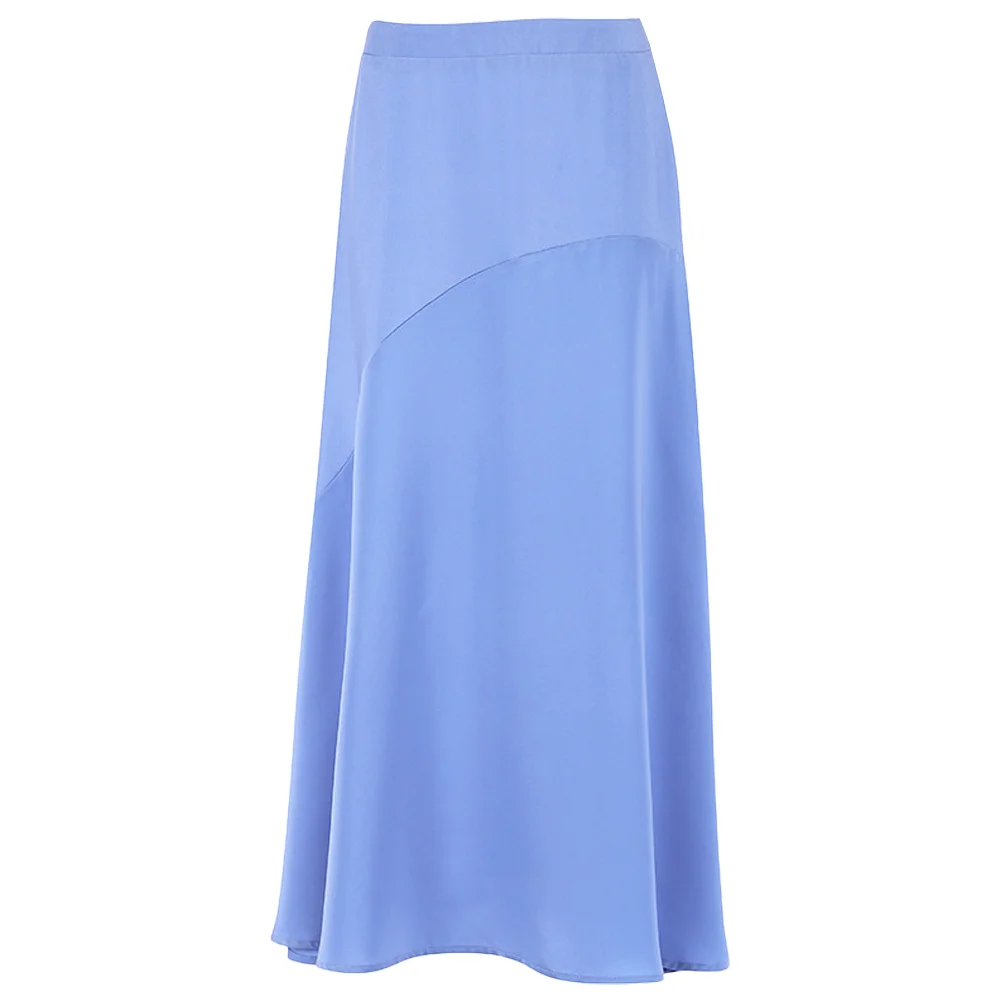 

Amandina Luxe Lightweight Side Zipper Silk-Satin Women Midi Skirt