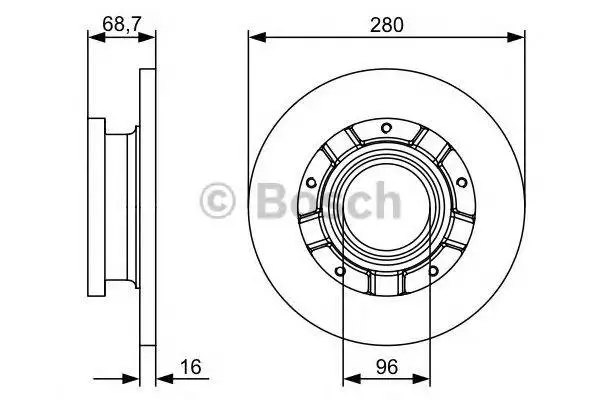 BOSCH 0986479401 Диск тормозной FORD: TRANSIT TOURNEO 06 - c бортовой платформой/ходовая часть