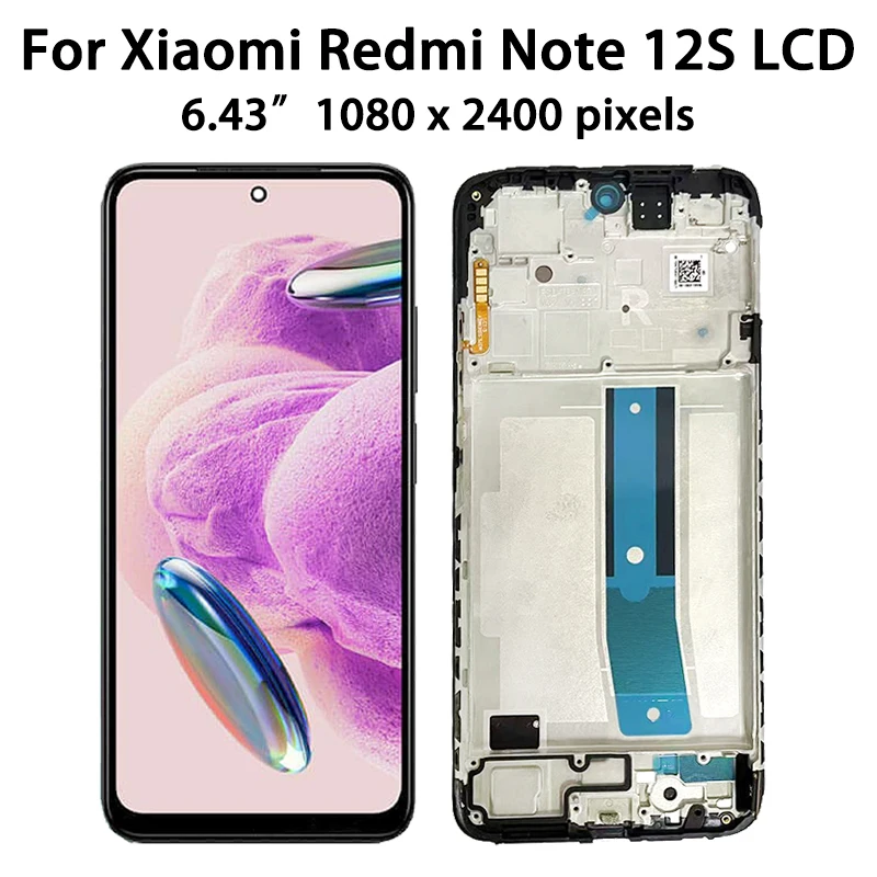 6 43 'ɺMOLED для Xiaomi Redmi Note 12S 23030RAC7Y ЖК-дисплей с цифровым преобразователем