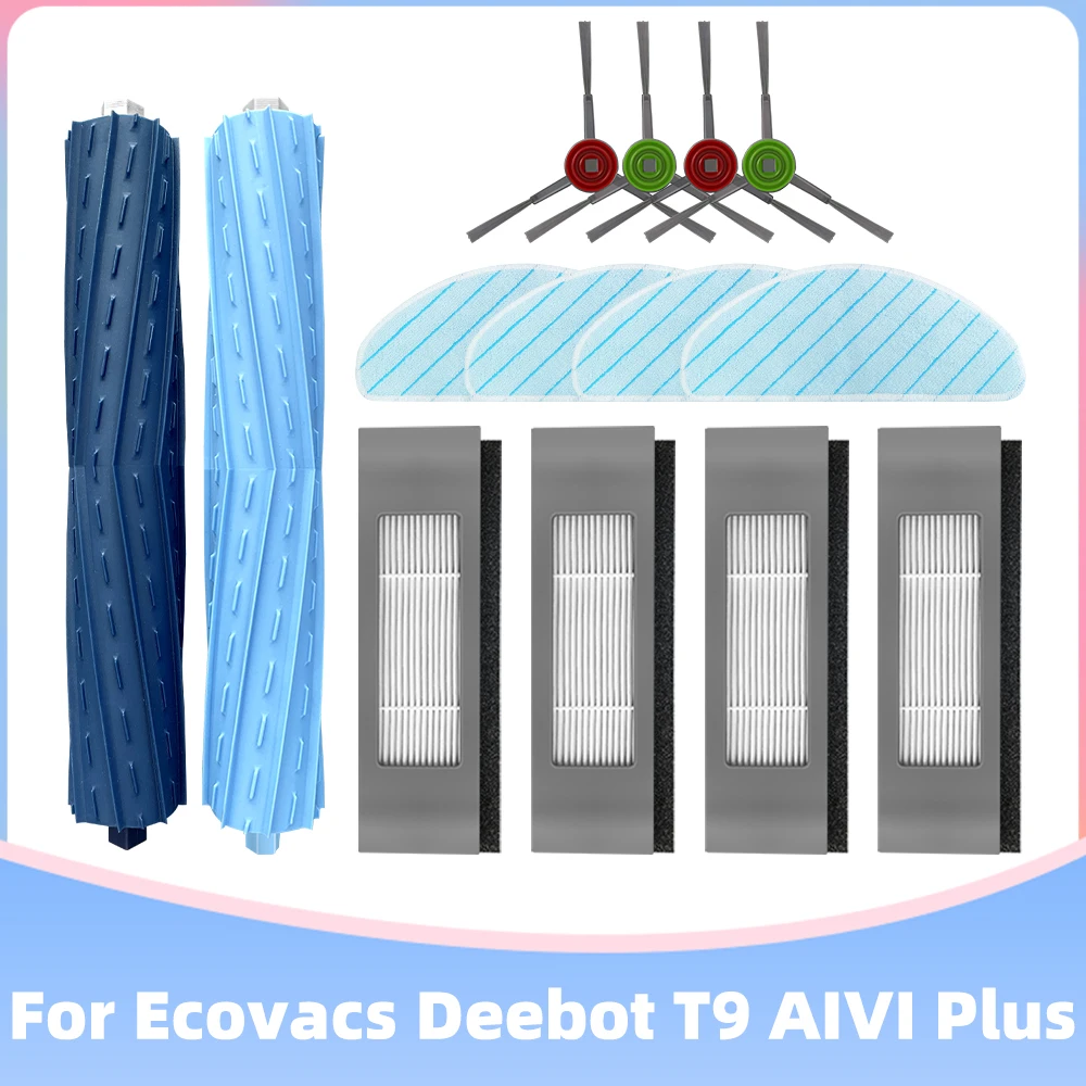 Spare Part For Ecovacs Deebot T9 Aivi Plus Main Side Brush Hepa Filter Mop Cloths Rag Dustbin Dust Box Replacement Accessory