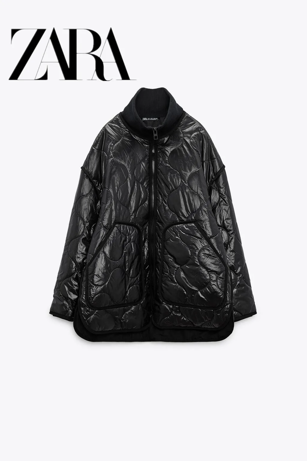 

ZARA KISS Autumn and Winter New TRF Women's Black Cotton Jacket Jacket 4432726 800