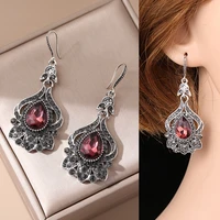 1 pair wine red vintage earrings piercing women jewelry earrings for women 2022