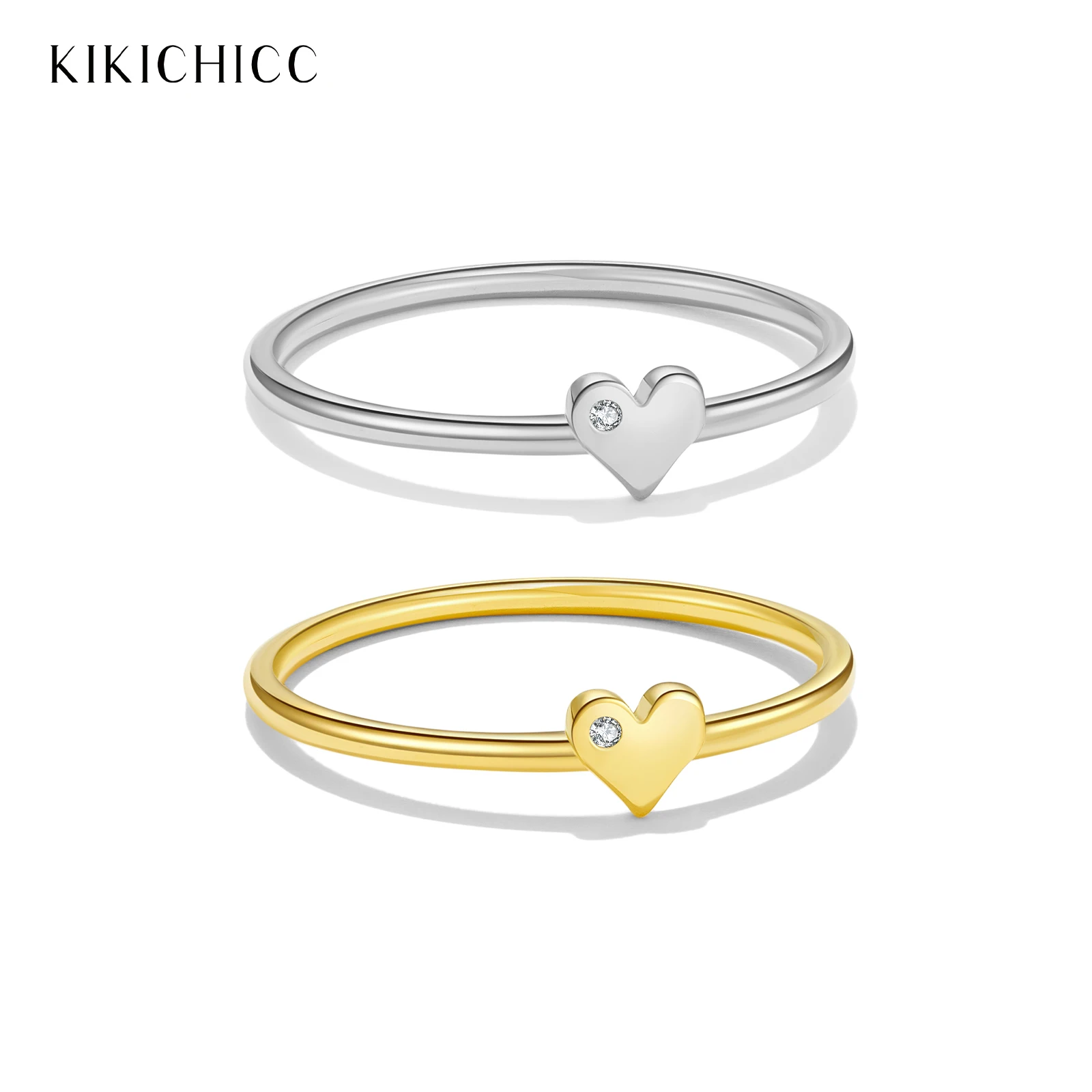 KIKICHICC женское раннее серебряное маленькое циркониевое одиночное роскошное