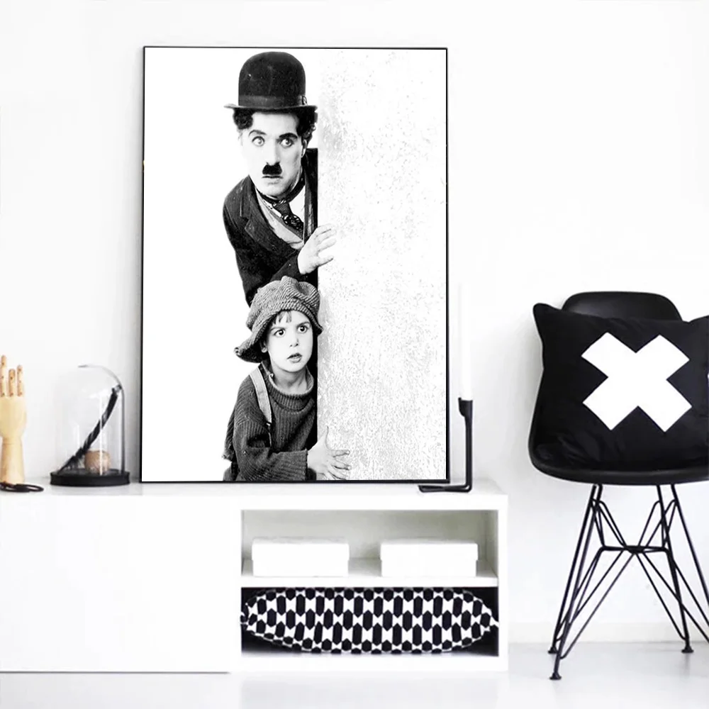 

Черно-белая классическая картина в стиле Чаплин, модульные настенные постеры и принты, картины для гостиной, Декор