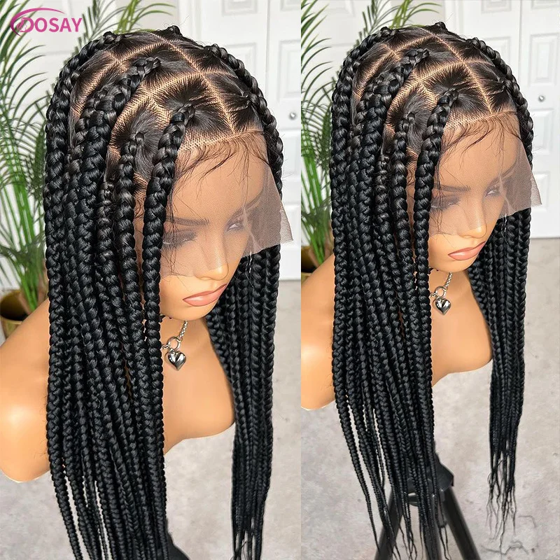 Длинный синтетический парик на сетке 36 дюймов плетеные искусственные волосы в