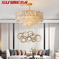 new modern luxury chandelier glass crystal led light for kitchen living room dining room bedroom french decoration pendant light