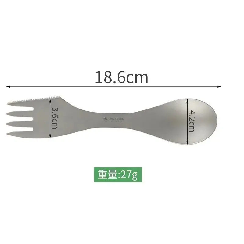 3-В-1 Титановая Спортивная Походная ложка-вилка Резак Комбинированная Уличная