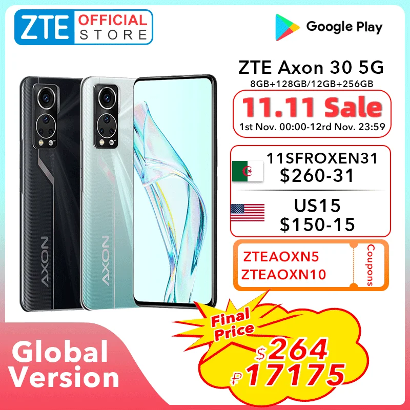 Kup Globalna Wersja ZTE Axon 30 5G Smartphone Snapdragon 870 Pod Kamerą Ekranową 120HZ Wyświetlacz AMOLED 65W FastCharge 5G Telefon Do Gier Cena Globalna Wersja ZTE Axon 30 5G Smartphone Snapdragon 870 Pod Kamerą Ekranową 120HZ Wyświetlacz AMOLED 65W FastCharge 5G Telefon Do Gier