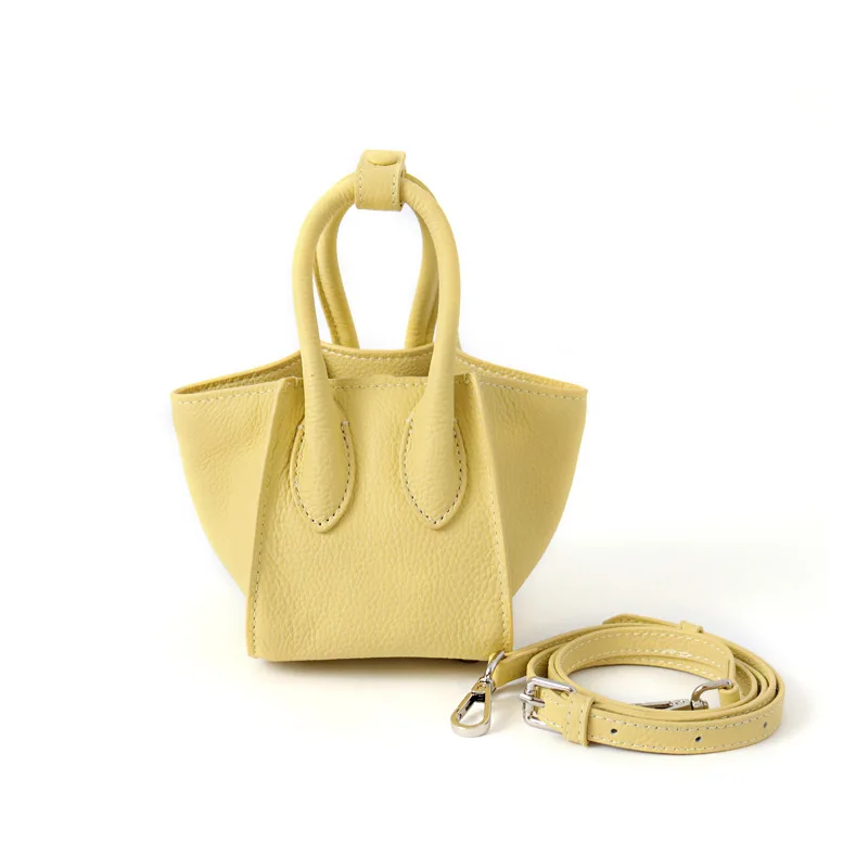 

Bucket bag women 2022 new leather fashion wings bag with a small handbag single shoulder oblique straddle basket bag